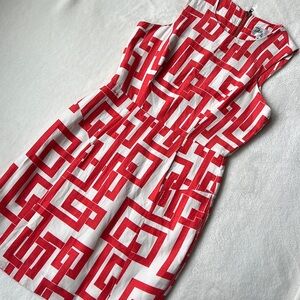 Milly of New York orange geometric print shift dress
